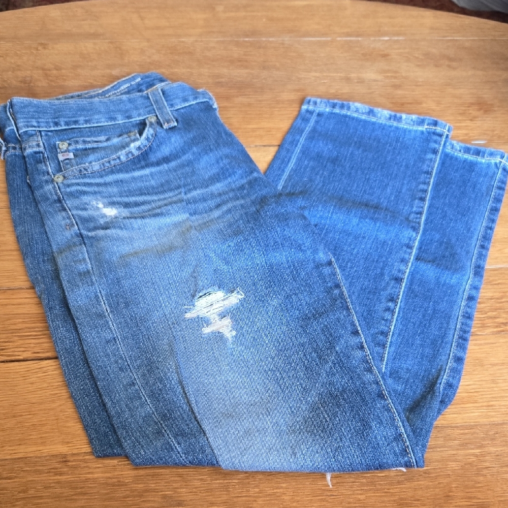 Ag Adriano Goldschmied Blue Straight Leg Jeans